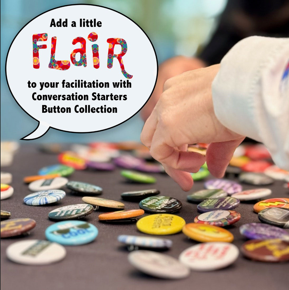 Conversation Starters Pin Back Button Collection
